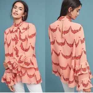 Anthropologie nikasha floral blouse sz XL